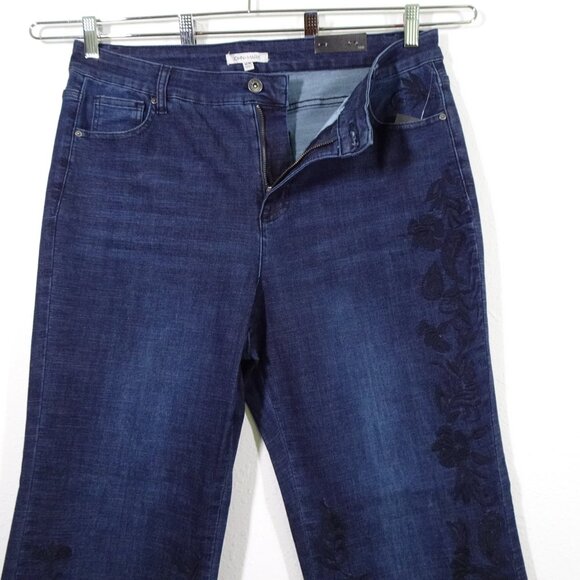 John Mark Embroidered Jeans Women's Plus Size 16W Blue Denim Stretch Flare - Picture 8 of 16